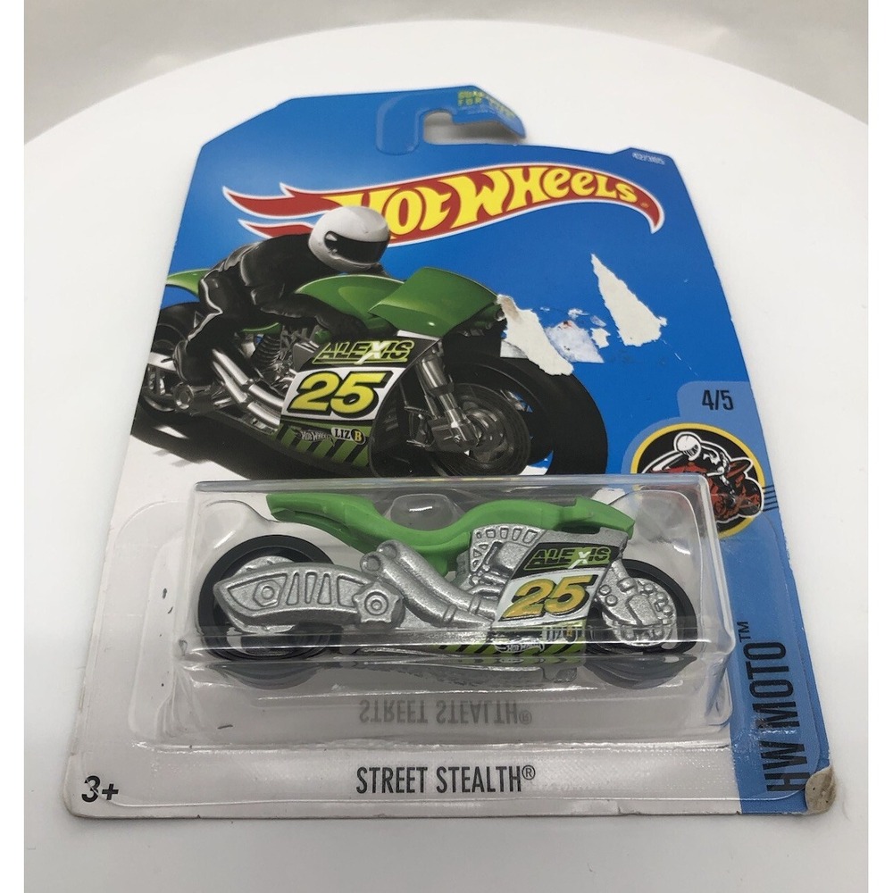 Hot‎ Wheels HW Moto 4/5 Street Stealth 136/365 Motorcycle Green, New Green Bike